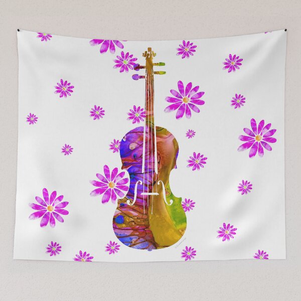 Item preview, Flower Violin Musical Instrument Art designed and sold by Sharon Cummings Art.
