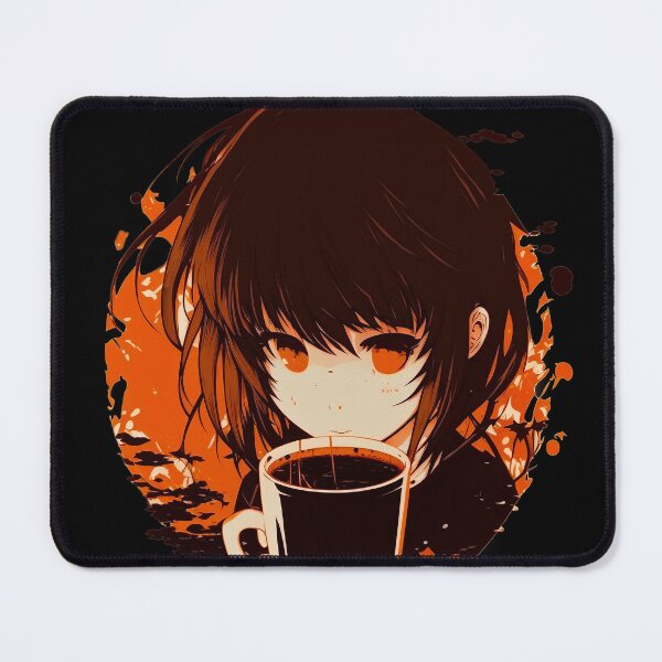 Aperçu de l'œuvre Savourer chaque gorgée : une anime girl sereine appréciant son café créée et vendue par CybRunner.
