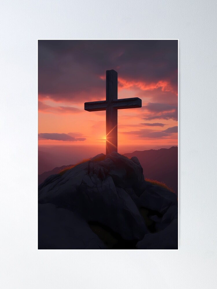 Golden Christian Cross Poster for Sale by FerraraMedia