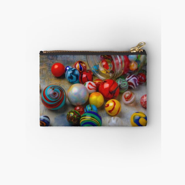 Item preview, Old Glass Jar With Spilling Marbles designed and sold by Garry Gay.