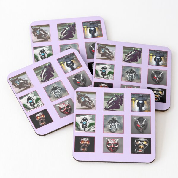 Item preview, sticker pack of 9 motorcycle driver graphics and mask designed and sold by JaroDesign2023.