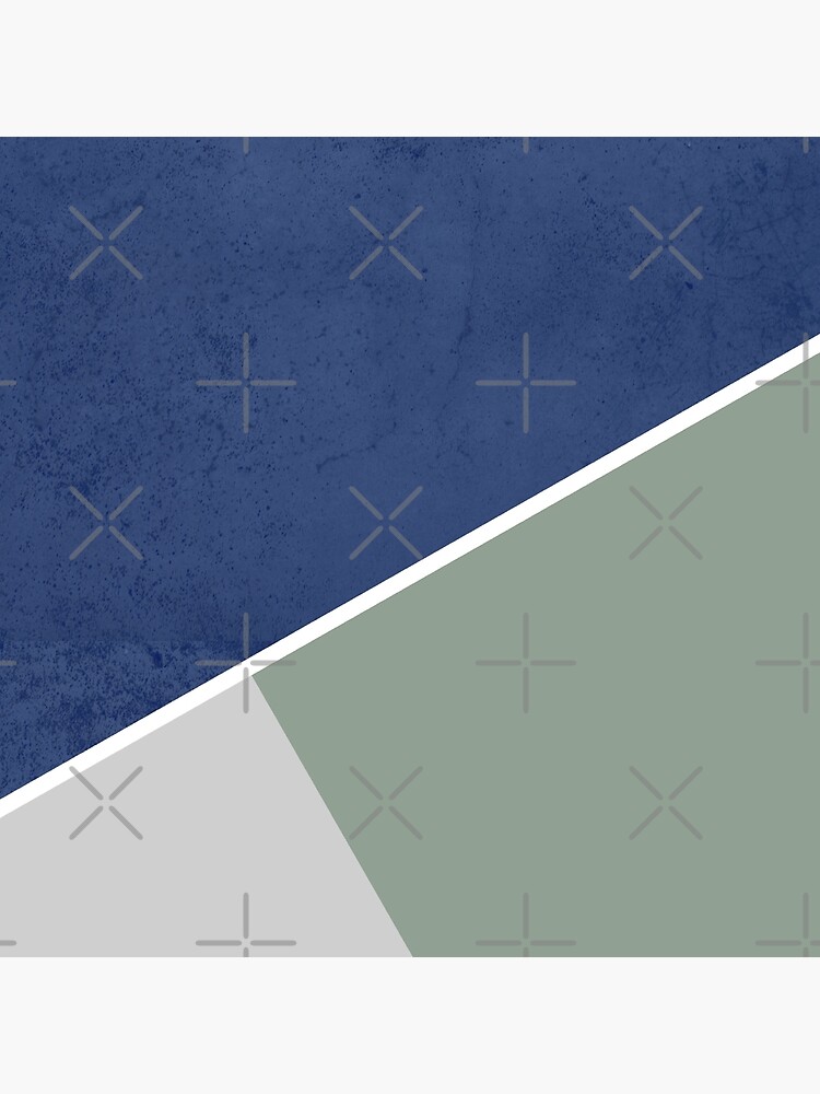 Navy sage gray white geometric pattern by xiari