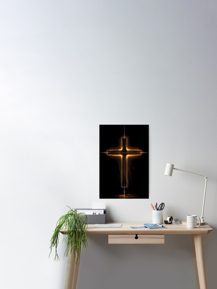 Golden Christian Cross Poster for Sale by FerraraMedia