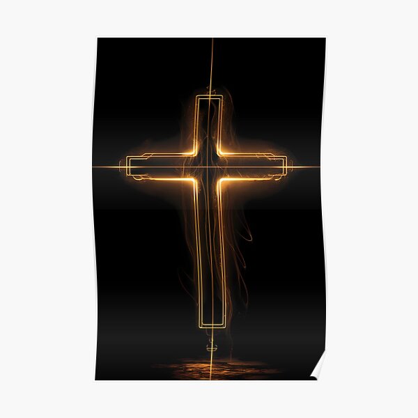 Golden Christian Cross Poster for Sale by FerraraMedia