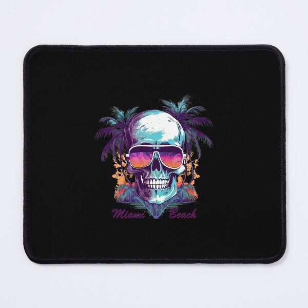Item preview, Skull with palm trees in Miami Beach designed and sold by TeePulseMania.