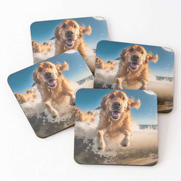 Item preview, Felices Golden Retrievers nadando en el mar designed and sold by Tio-Tecun.