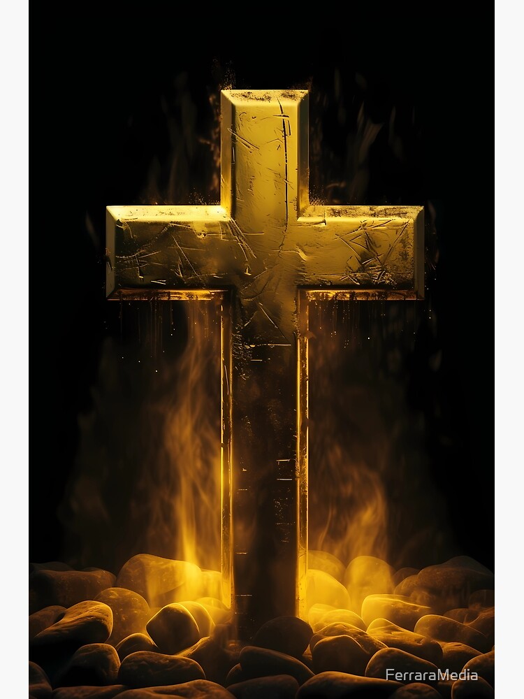 Golden Christian Cross Poster for Sale by FerraraMedia