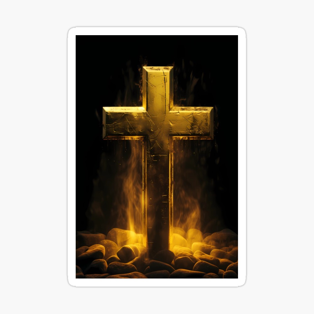 Golden Christian Cross Poster for Sale by FerraraMedia