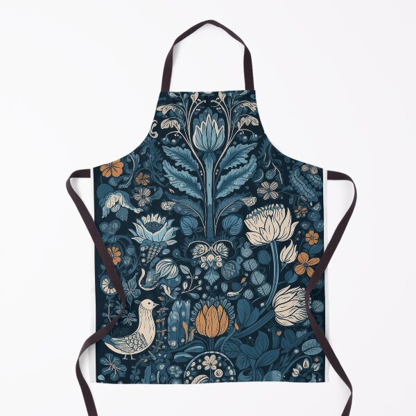 Item preview, Hungarian Folktale Blooms: A Blue and White Floral Design with a White Bird designed and sold by EmeraldeaArt.