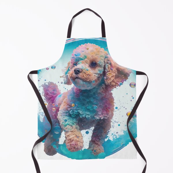 Artikelvorschau, Ein goldener Cavapoo-Welpe schwimmt in einer blauen Blase - Tiere in leuchtenden Farben entworfen und verkauft von GVRDesign.