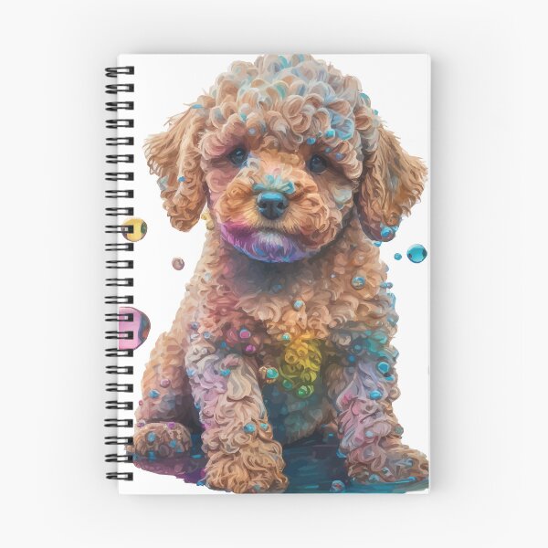 Item preview, A Cute Brown Cavapoo Puppy Sitting with Bubbles - Animals in Vibrant Color designed and sold by GVRDesign.