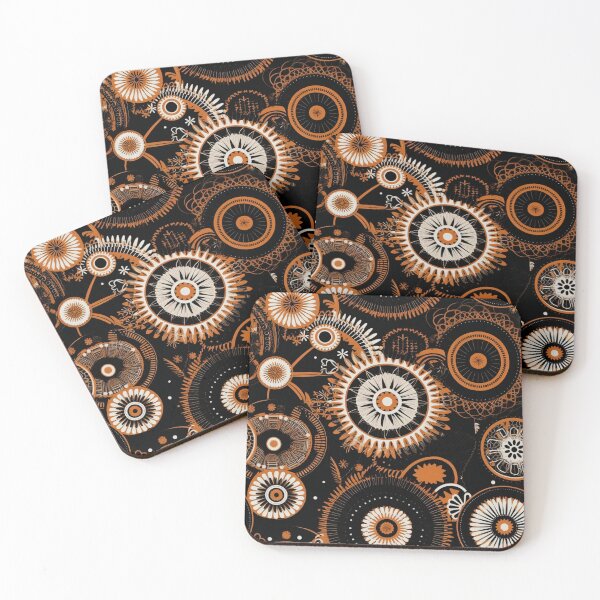 Item preview, Orange Geometric Sprockets Pattern designed and sold by Juuskus.