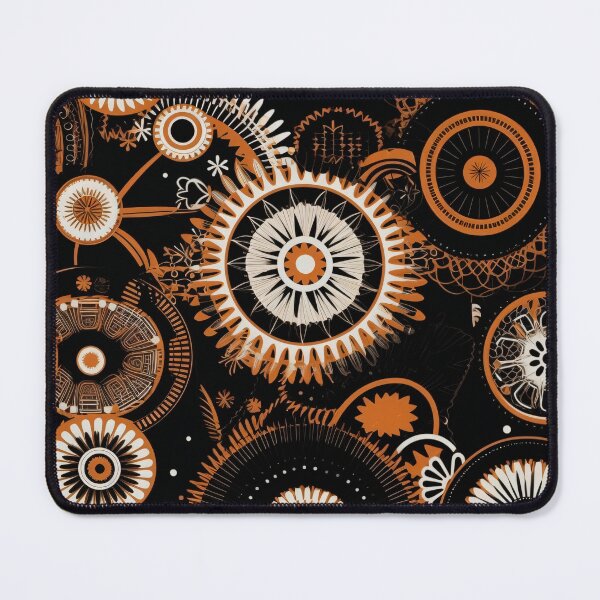 Item preview, Orange Geometric Sprockets Pattern designed and sold by Juuskus.