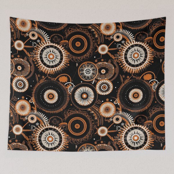 Item preview, Orange Geometric Sprockets Pattern designed and sold by Juuskus.