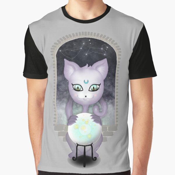 Mystic Miku | Crystal Ball & Zodiac | Light Grey Graphic T-Shirt