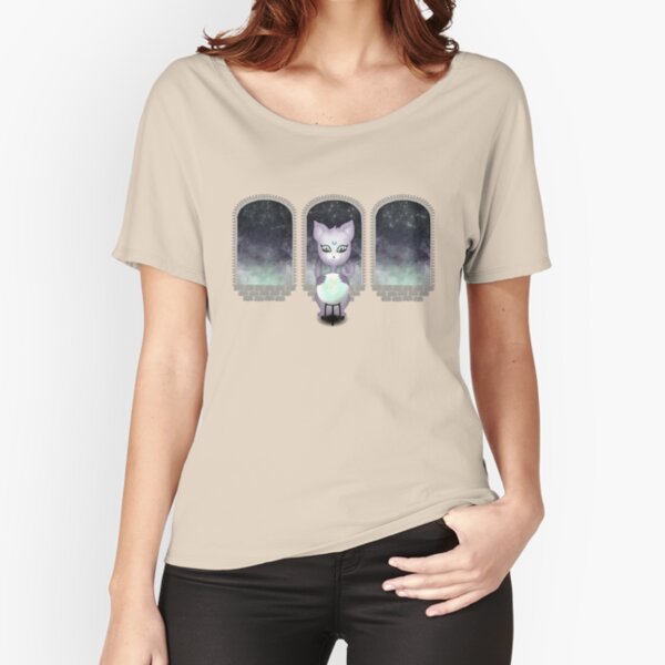 Mystic Miku | Crystal Ball & Zodiac | Light Grey Relaxed Fit T-Shirt