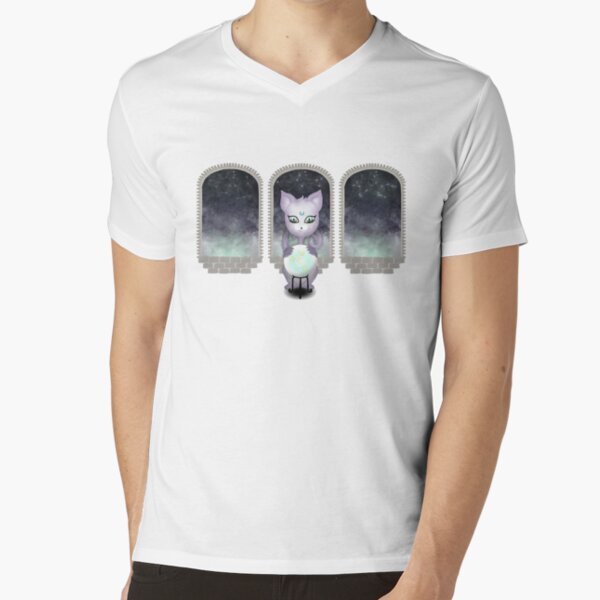 Mystic Miku | Crystal Ball & Zodiac | Light Grey V-Neck T-Shirt