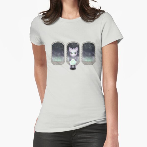 Mystic Miku | Crystal Ball & Zodiac | Light Grey Fitted T-Shirt