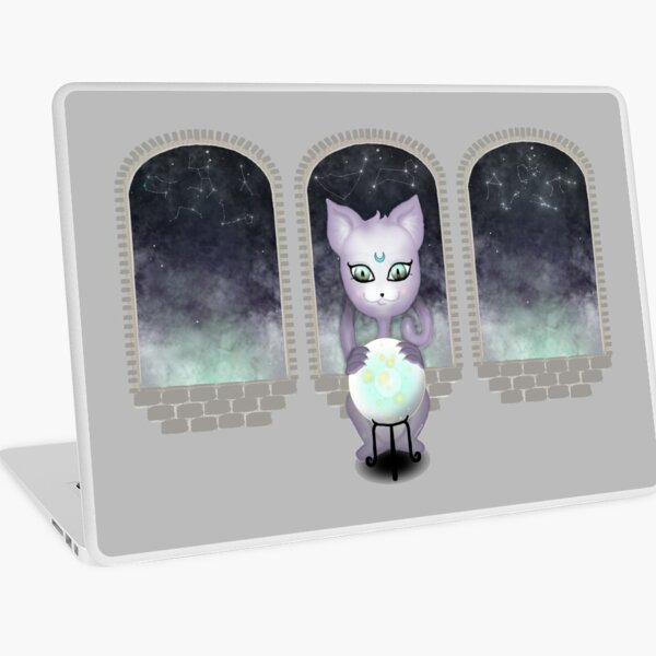 Mystic Miku | Crystal Ball & Zodiac | Light Grey Laptop Skin
