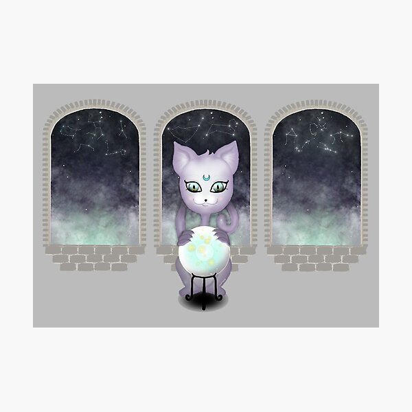 Mystic Miku | Crystal Ball & Zodiac | Light Grey Photographic Print