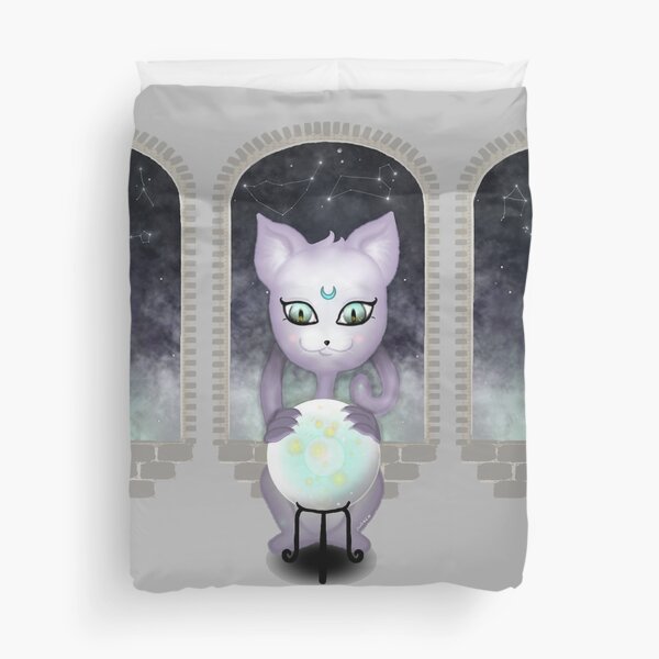 Mystic Miku | Crystal Ball & Zodiac | Light Grey Duvet Cover