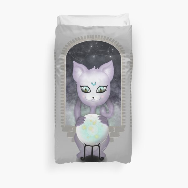 Mystic Miku | Crystal Ball & Zodiac | Light Grey Duvet Cover