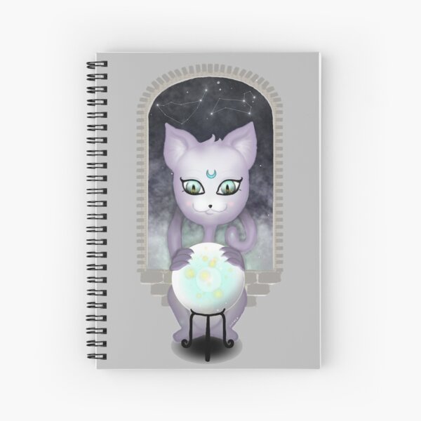 Mystic Miku | Crystal Ball & Zodiac | Light Grey Spiral Notebook