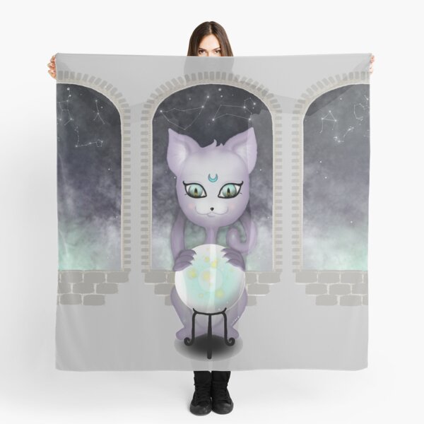 Mystic Miku | Crystal Ball & Zodiac | Light Grey Scarf
