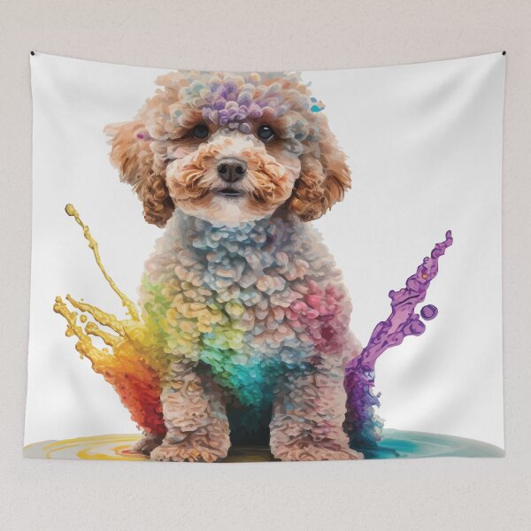 Item preview, A Cute Cavapoo Puppy Sitting - Animals in Vibrant Color designed and sold by GVRDesign.