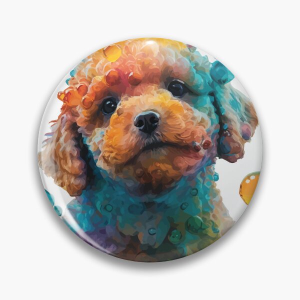 Artikelvorschau, Ein brauner Cavapoo sitzt im Wasser - Tiere in leuchtenden Farben entworfen und verkauft von GVRDesign.