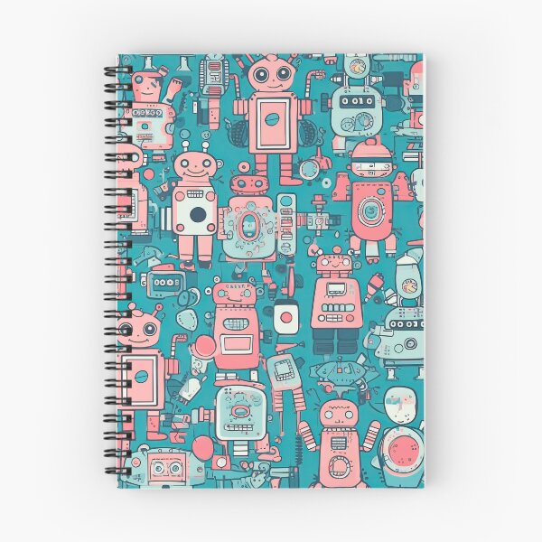 Item preview, Whimsical Robot Romance Pattern Design designed and sold by Juuskus.