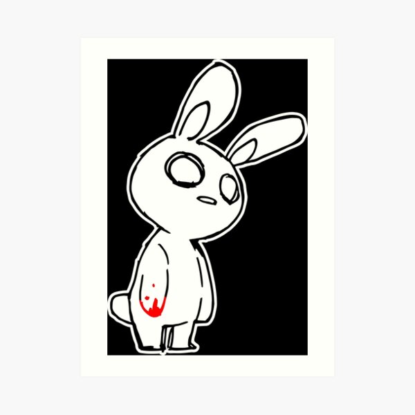 Dead Bunny Art Prints Redbubble - black haunted bunny mask roblox