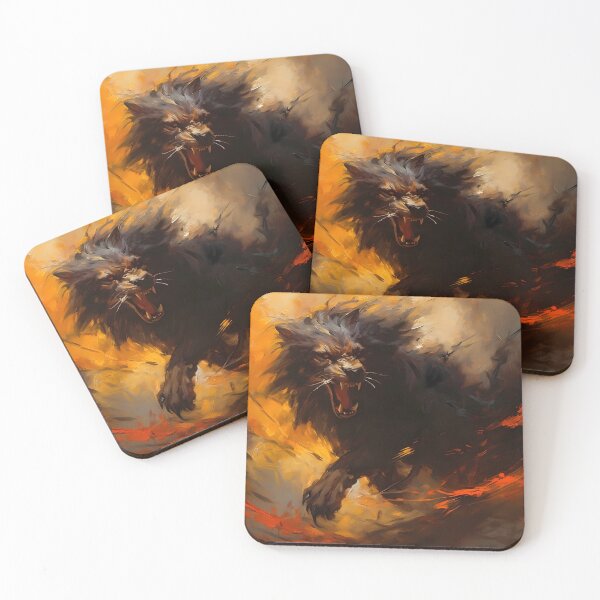 Item preview, The fury of the giant black wolf in a sea of blood designed and sold by SingularityGeek.