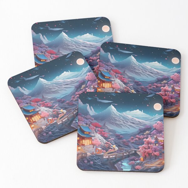 Item preview, The most rural Japan in a beautiful full moon landscape designed and sold by SingularityGeek.