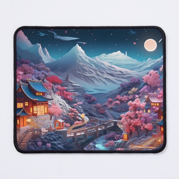 Artikelvorschau, The most rural Japan in a beautiful full moon landscape entworfen und verkauft von SingularityGeek.