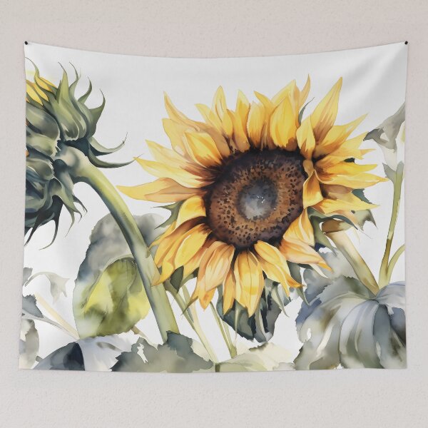 Item preview, Two sunflowers awakening and searching for the sun designed and sold by SingularityGeek.