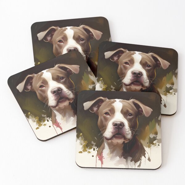 Item preview, Pit bull portrait painting designed and sold by ebrawne.