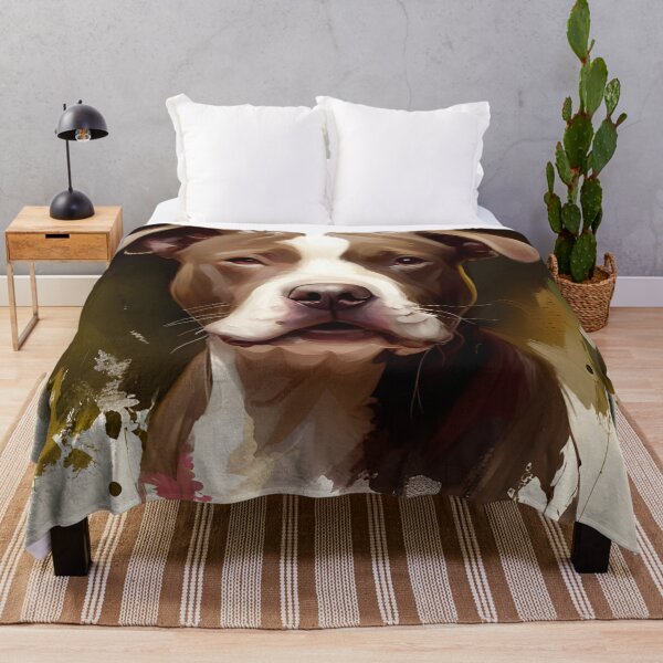 Item preview, Pit bull portrait painting designed and sold by ebrawne.