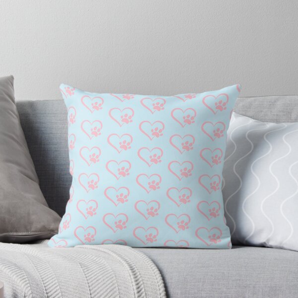 Heart with Pawprint Throw Pillow
