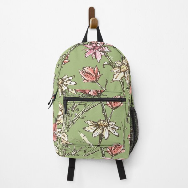 Item preview, Sketchy Flowers and Leaves green designed and sold by Freshinkshop.