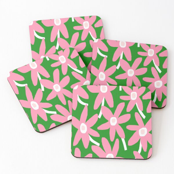 Item preview, Iconic Modern Finnish Wildflowers in Pink and Green designed and sold by Deutschic.
