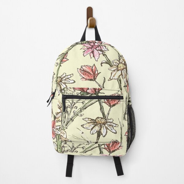 Item preview, Sketchy Flowers and Leaves cream designed and sold by Freshinkshop.