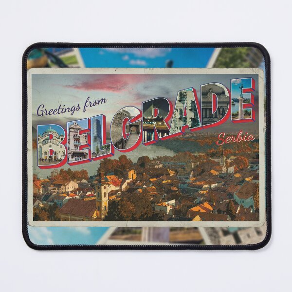 Item preview, Greetings from Belgrade in Serbia Vintage style retro souvenir designed and sold by DeveloperProp0.
