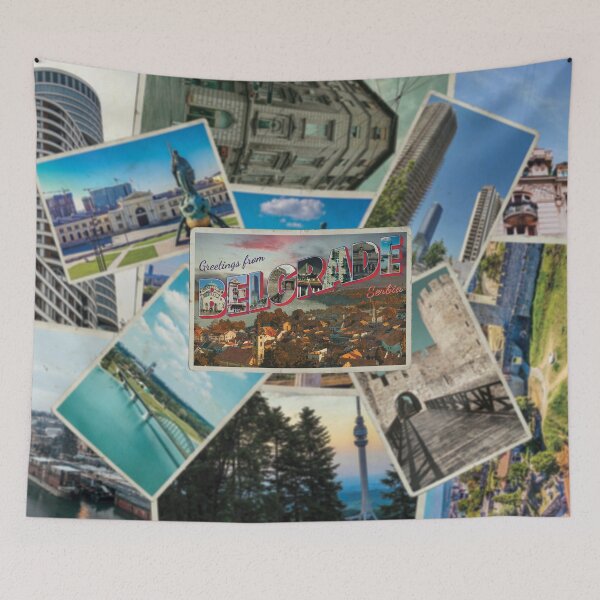 Item preview, Greetings from Belgrade in Serbia Vintage style retro souvenir designed and sold by DeveloperProp0.