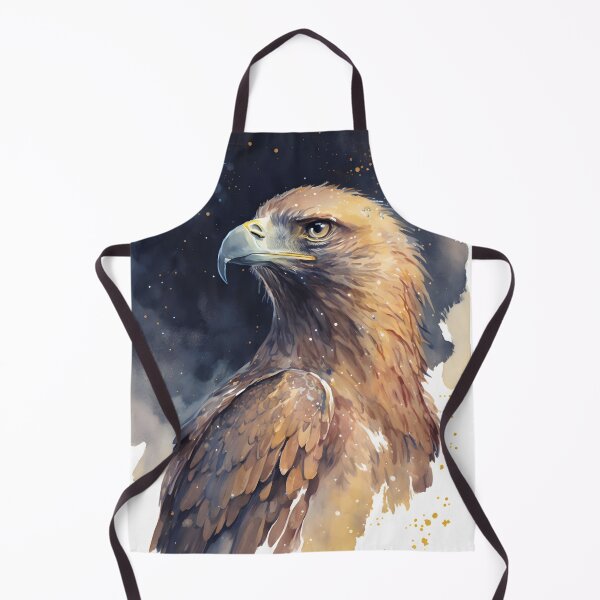 Item preview, Golden Eagle at Night Watercolor Portrait in Soft Natural Tones designed and sold by CGSGraphics.