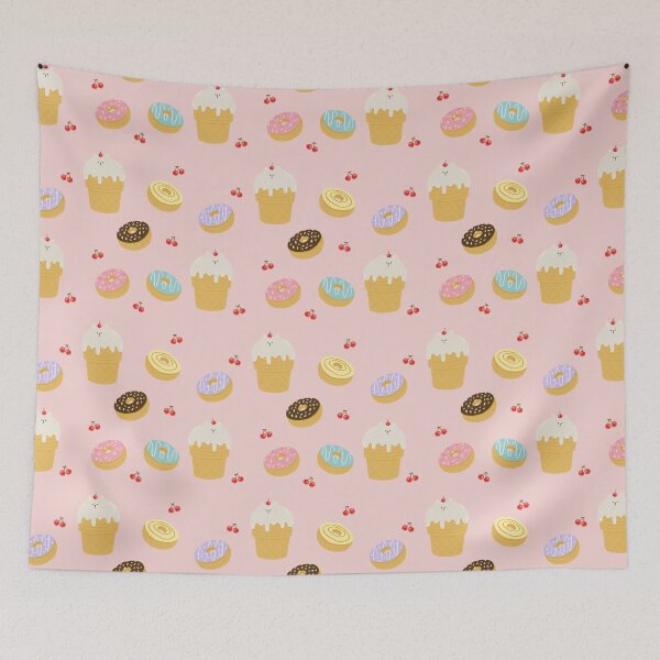 Item preview, Meiting Cat Ice-Cream and Donuts Pattern designed and sold by moonimoony.