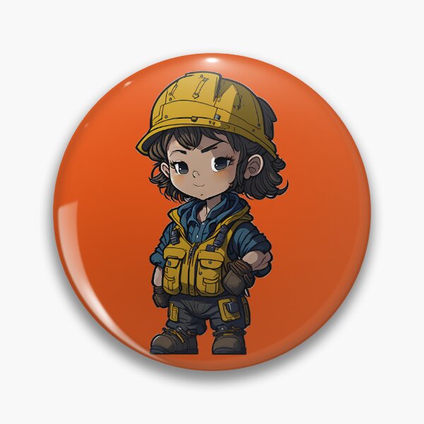 Item preview, Cute girl in construction worker gear and outfit with a hardhat and gloves designed and sold by Splachanka.
