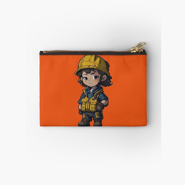 Item preview, Cute girl in construction worker gear and outfit with a hardhat and gloves designed and sold by Splachanka.