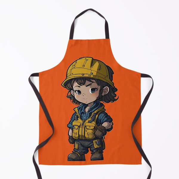 Item preview, Cute girl in construction worker gear and outfit with a hardhat and gloves designed and sold by Splachanka.
