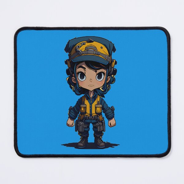 Item preview, Cute girl in construction worker gear and outfit with a hat and protective vest designed and sold by Splachanka.